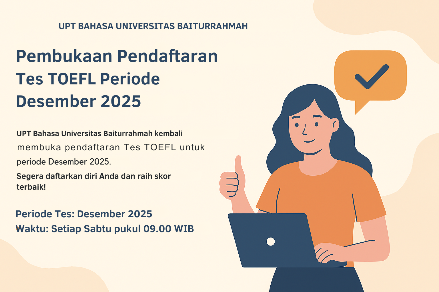 UPT Bahasa Unbrah Segera Buka Pendaftaran Tes TOEFL Periode Desember 2025